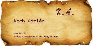 Koch Adrián névjegykártya